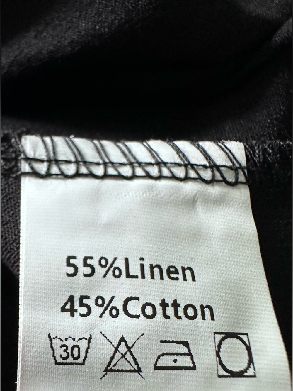 NWT Riyiper Linen Blend Wide Leg Crop Pants Black Elastic Waist - Picture 4 of 7